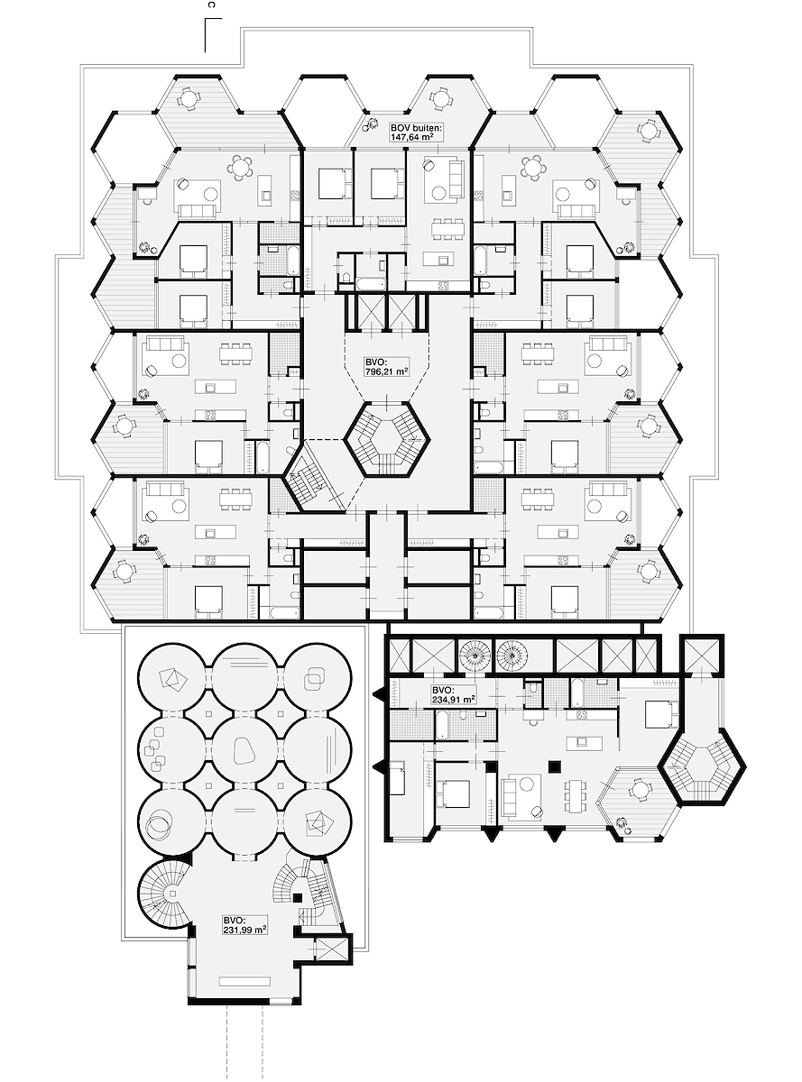 Plattegrond silogebouw<br>Standaard verdieping