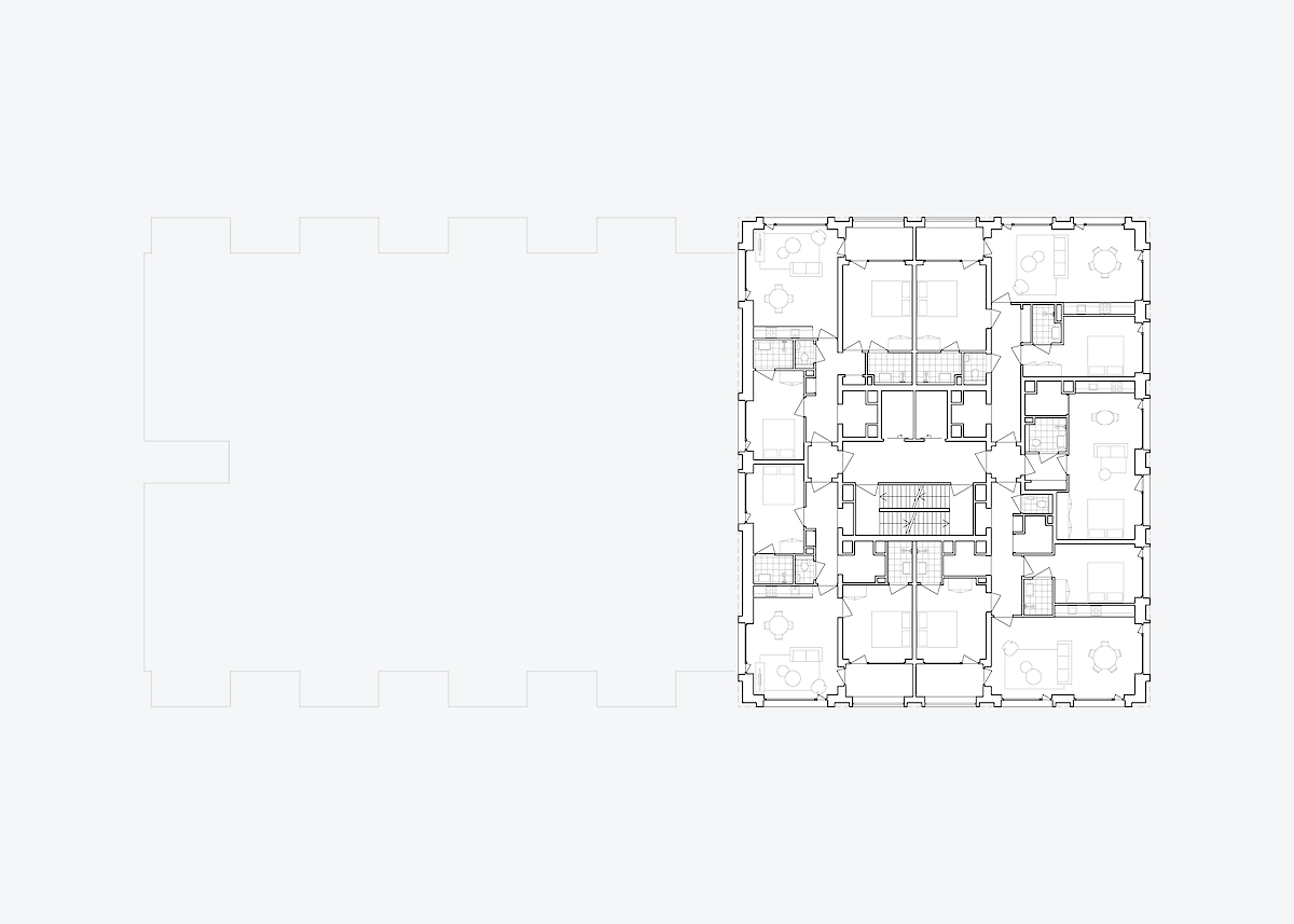 Plattegrond tiende verdieping