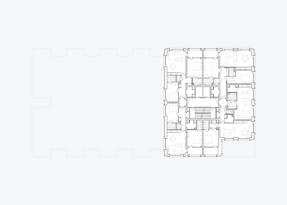 Plattegrond vijftiende verdieping